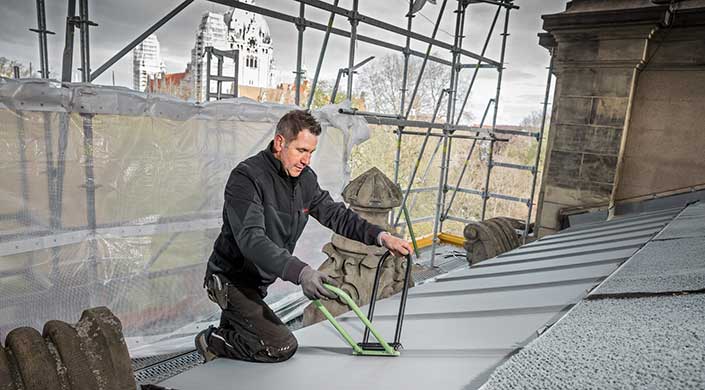 Bild von der Dachbaustelle des Landesmuseum Hannover