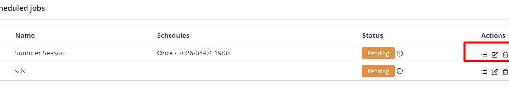 manage and edit running schedules