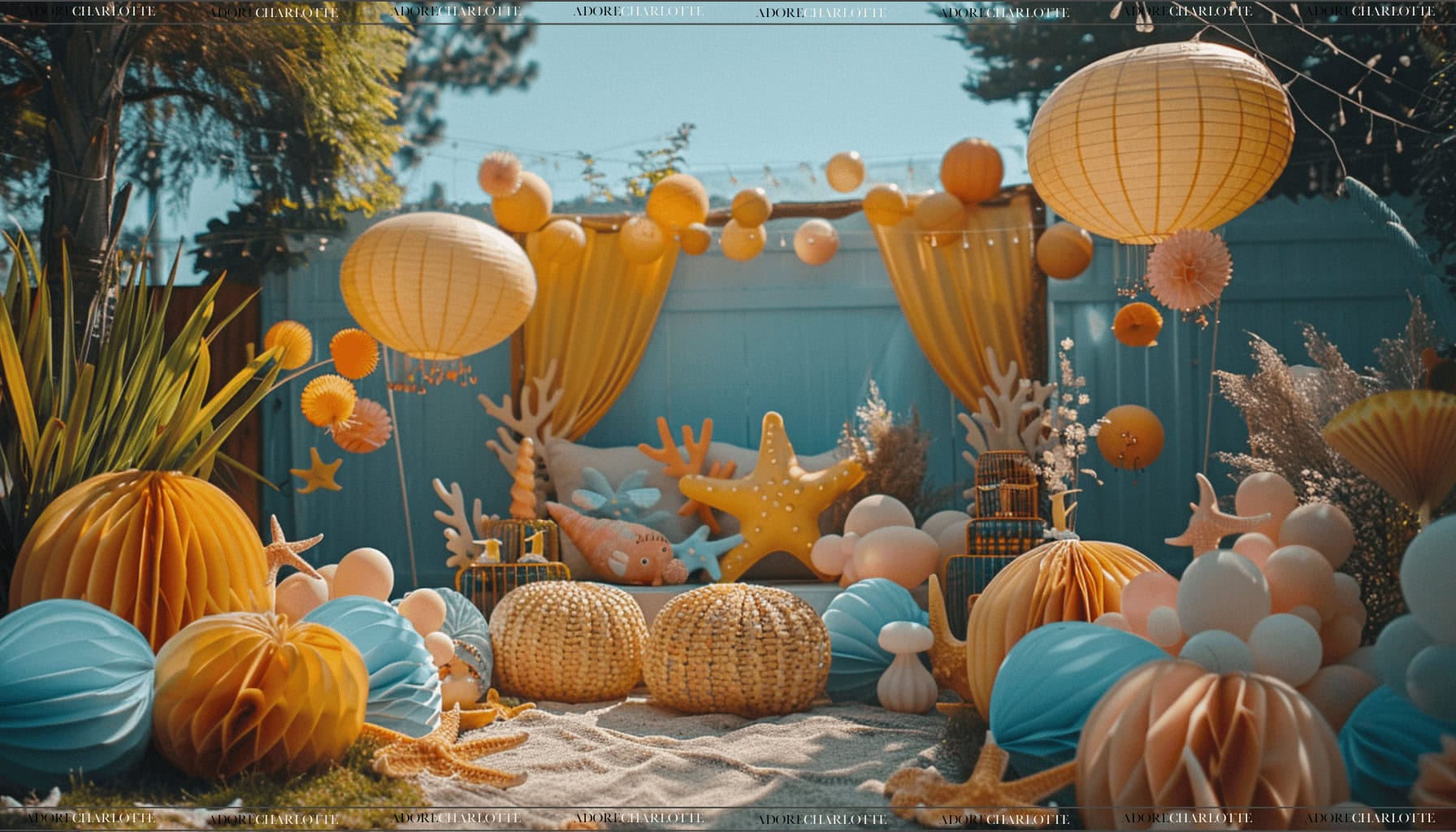 Under the Sea Adventure Boy First Birthday Theme Party Back Yard decorations