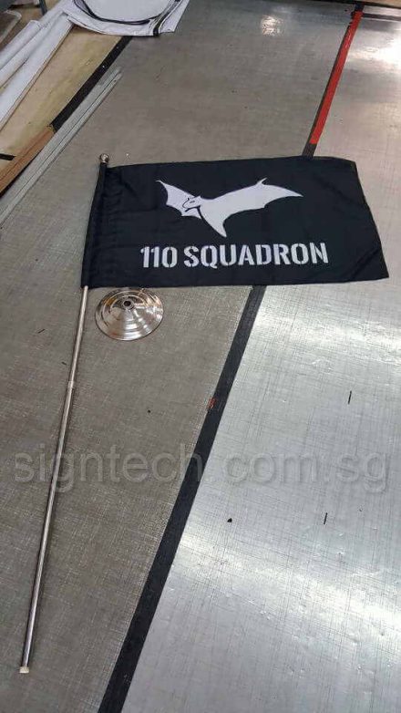 sliver flag pole with 75gsm flag
