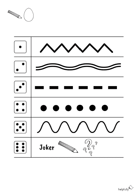 Würfel würfeln und Muster ins Osterei malen