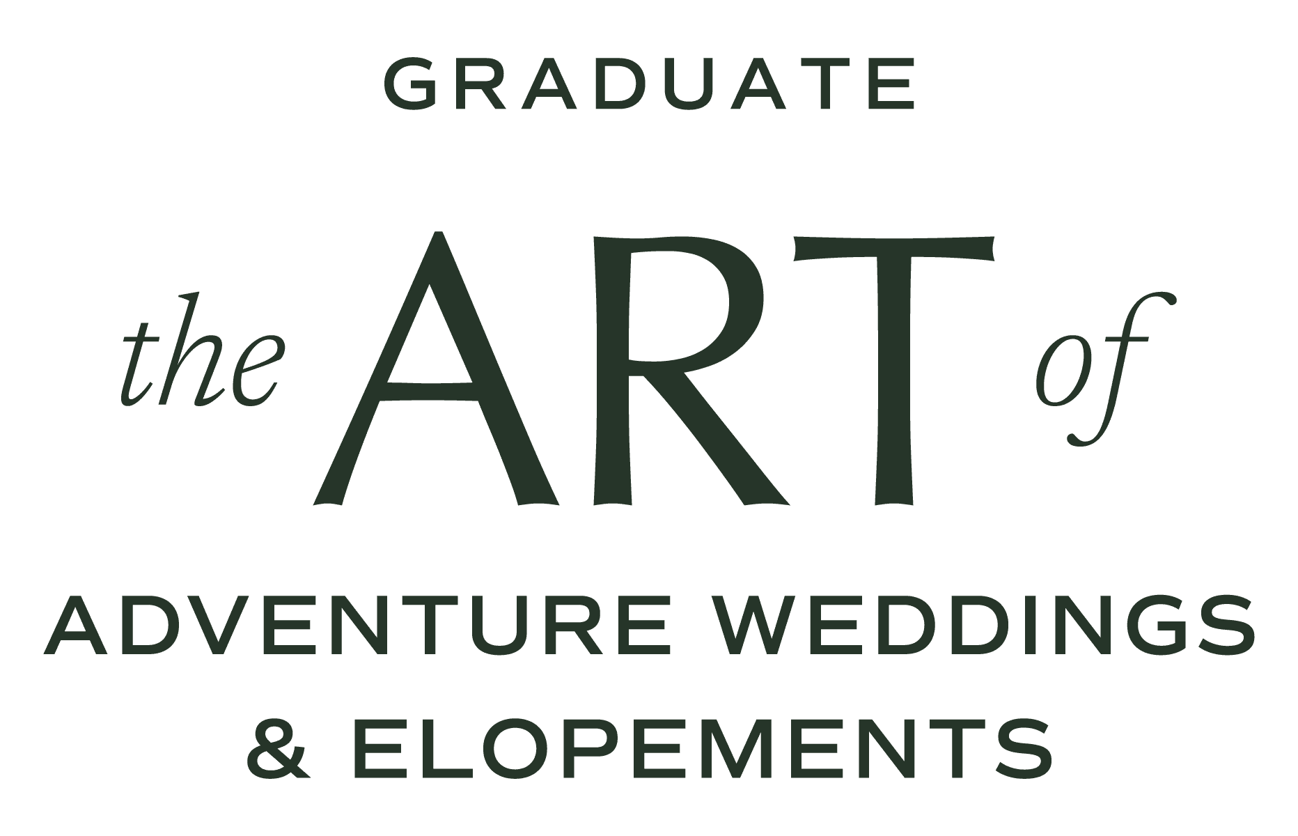 Maddie Mayn ja Henry Tieun järjestämän Art of Adventure Weddings and Elopments -kurssin suorittaneen tutkinnon suorittaneen merkin.