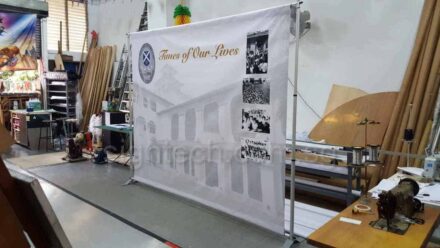 3x2.4m PVC banner on Telescopic Backdrop