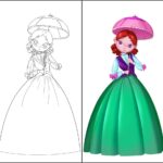 18 Planşe de Colorat Prințese cu Model. Desene de Colorat pentru Copii Mici Planse de Colorat Printese cu Model gokid