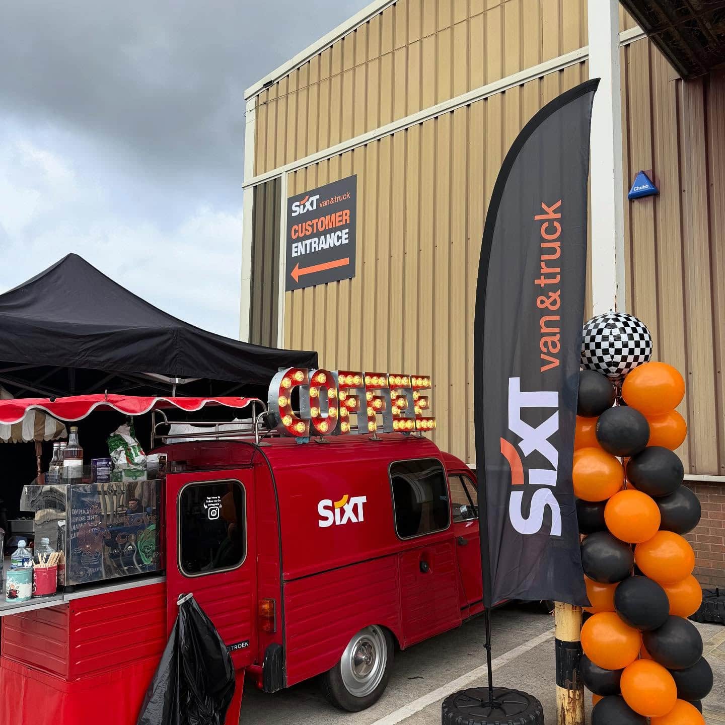 Red Funky Coffee Truck at Sixt Event