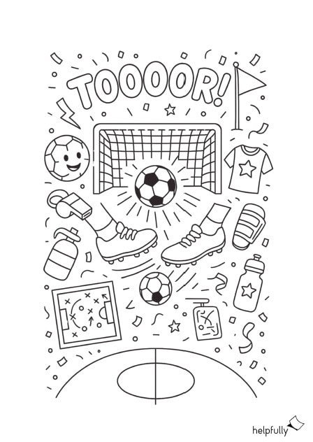 Ausmabild mit coolen Fussball Motiven