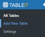 select add new table section in iT Product Table menu