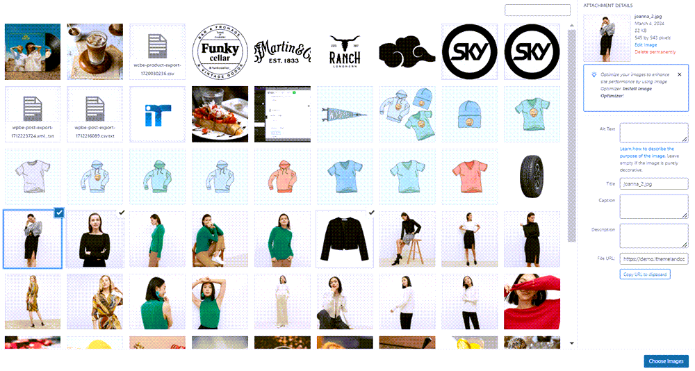 Choose image from media library