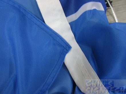 Flag with double stitch sewing on sleeves and all sides