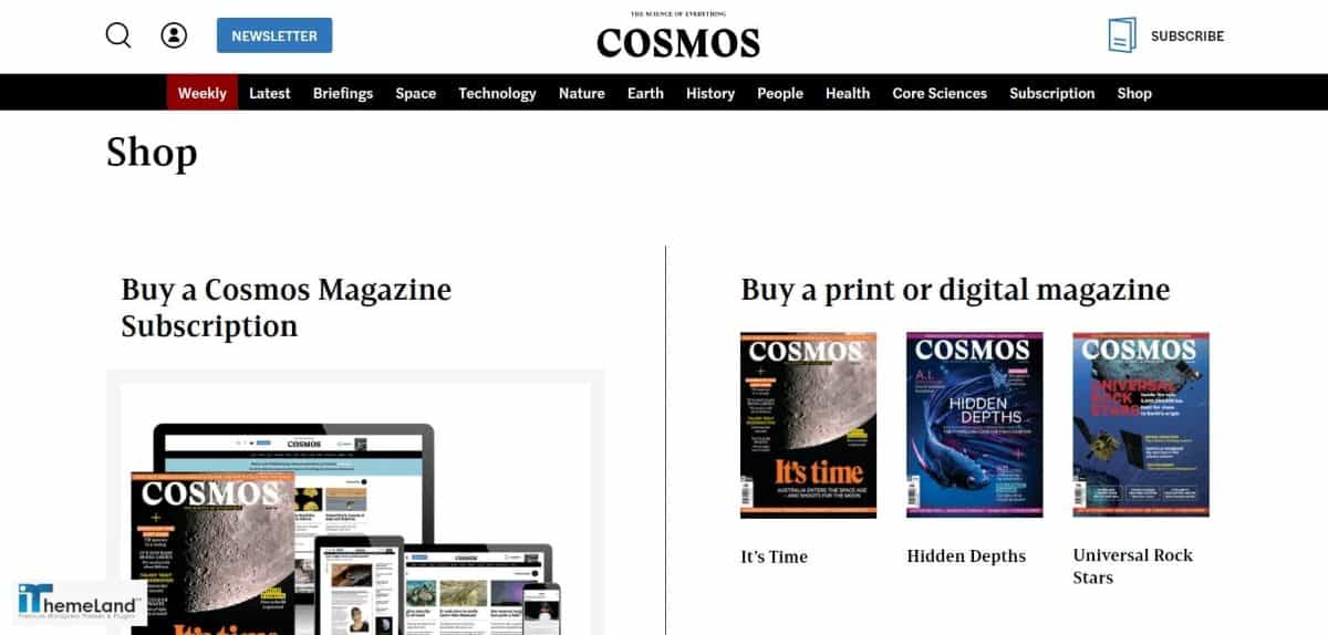 cosmos magazine shop