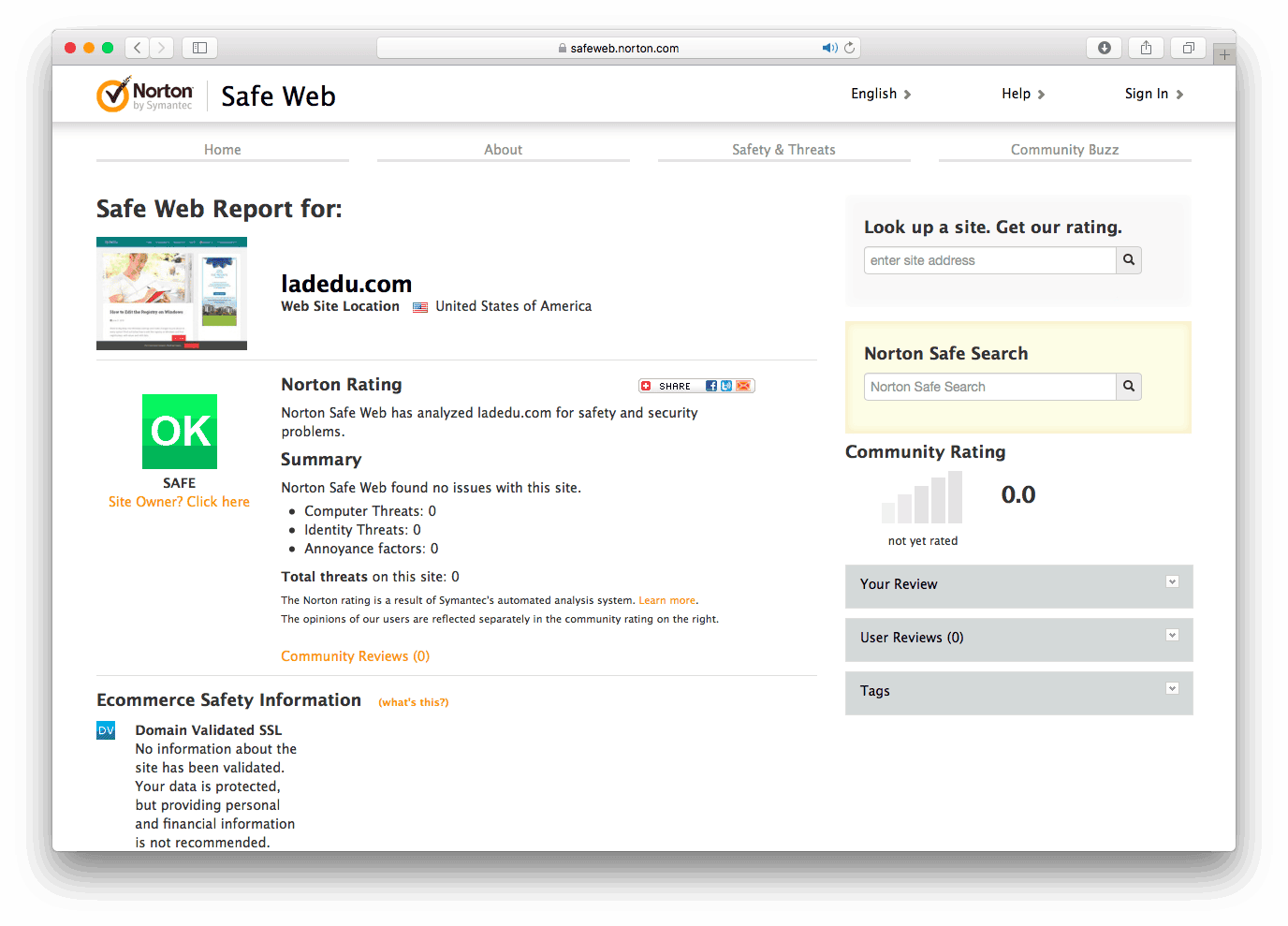 Norton Safe Web