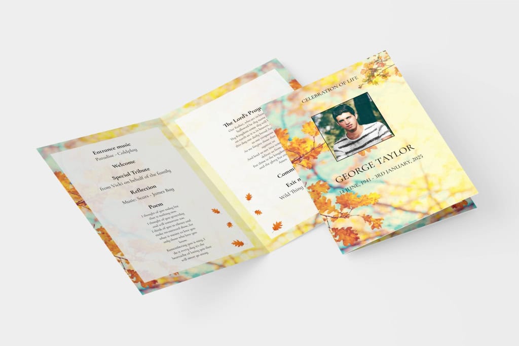 Print funeral order of service