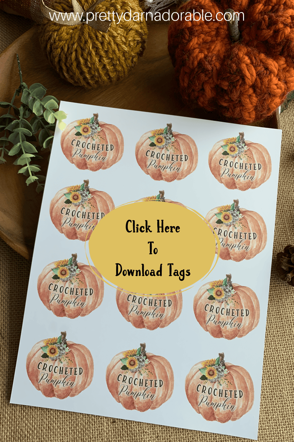 Free crochet pumpkin pattern with free pumpkin tags