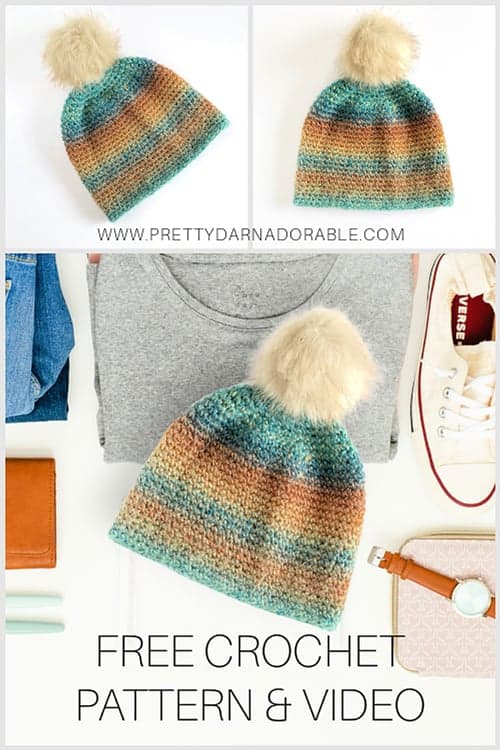 FREE CROCHET BEANIE PATTERN AND VIDEO
