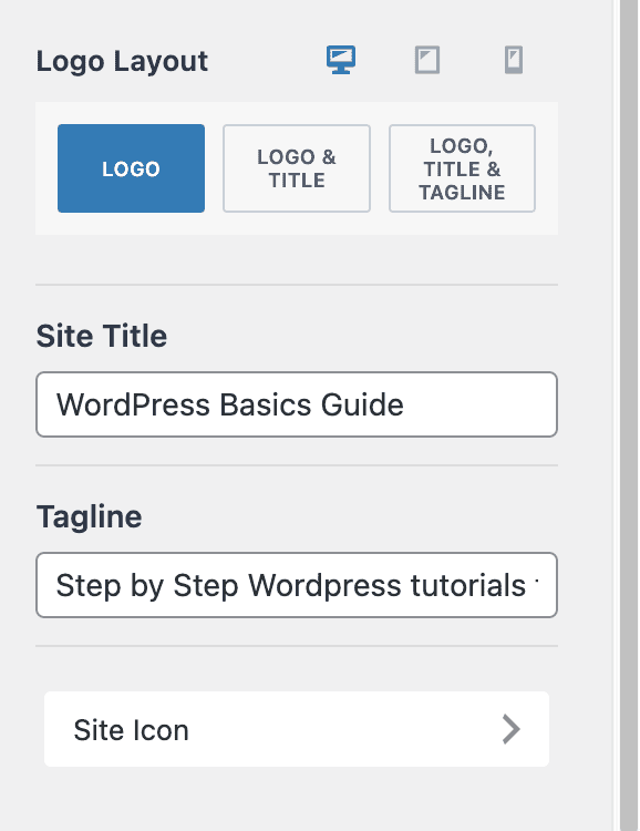 How to customize your site header in WordPress for Better User Experience 5 site title and tagline area in the customizer
