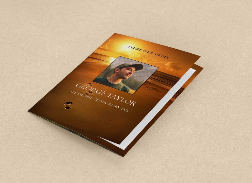 Footprints in the sand funeral order of service template 170