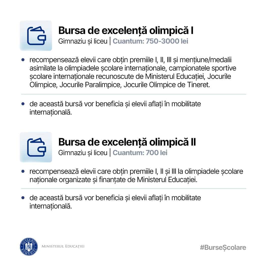 burse scolare 2024-2025 excelenta olimpica