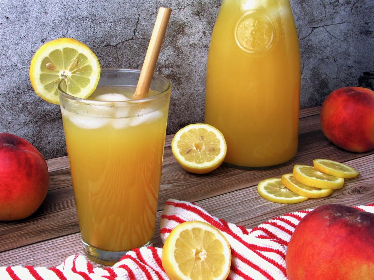 Fresh Peach Lemonade (With Agave Syrup!) - Joyful Balance
