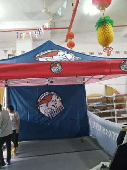 Gazebo tent with full back wall