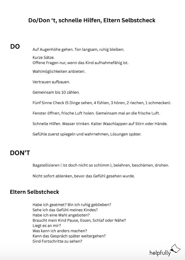 Gefühle von Kindern begleiten mit einem Mini-Guide für Eltern mit Do und Don't Tipps