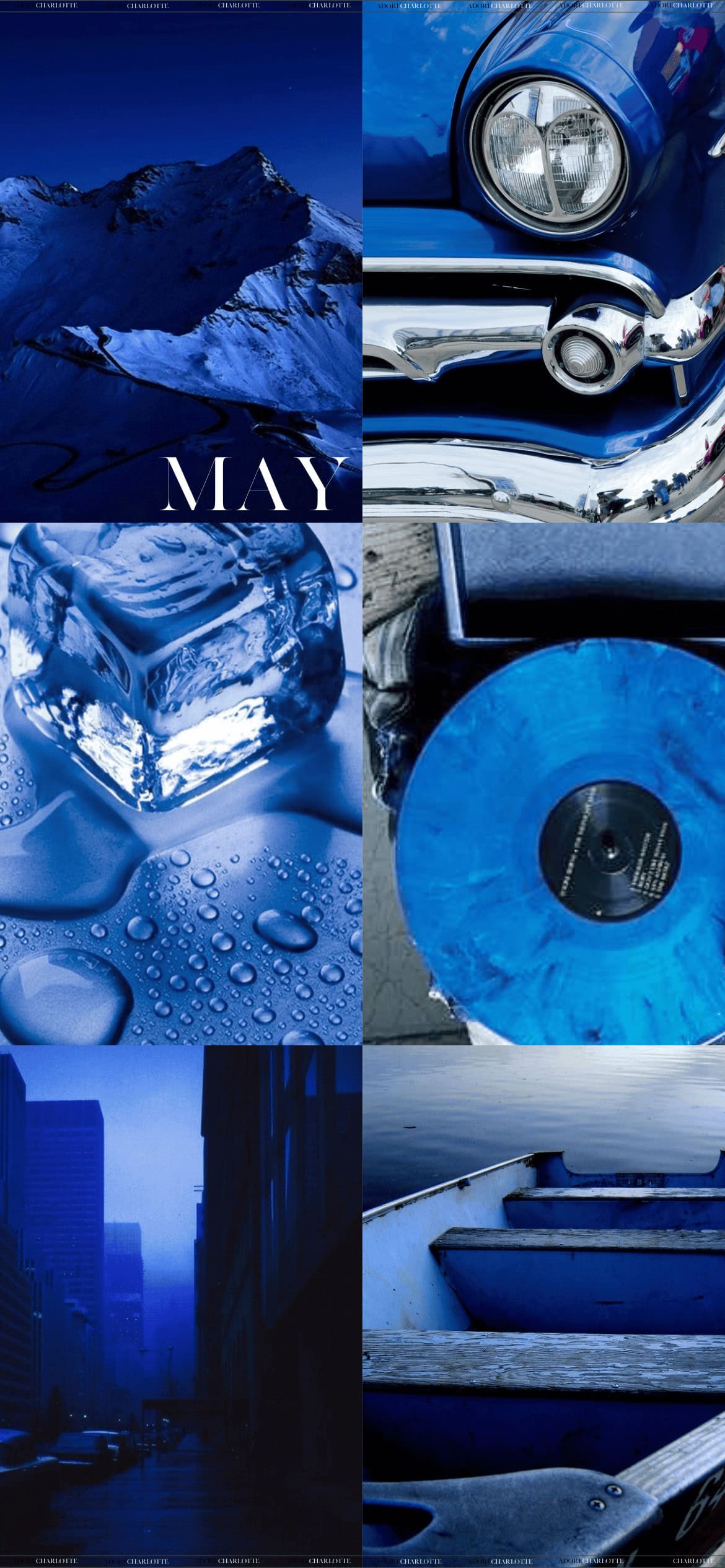 Aesthetic Deep Blue May 2024 Phone Wallpaper