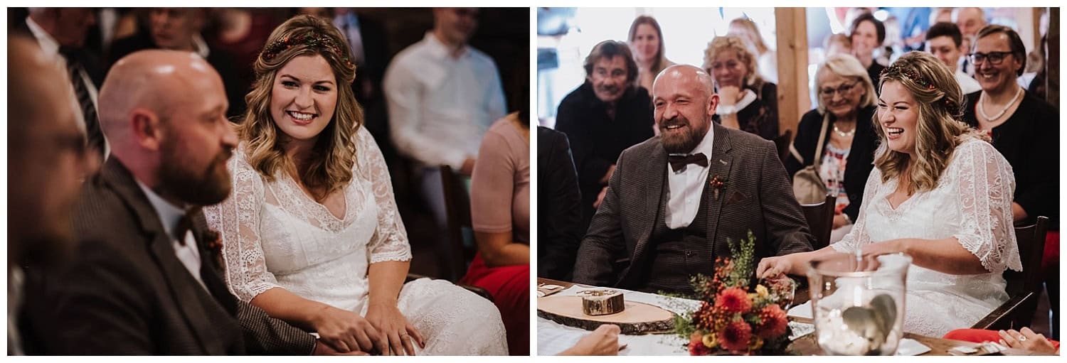 Braut und Bräutigam bei standesamtlicher Hochzeit Lambertsmühle