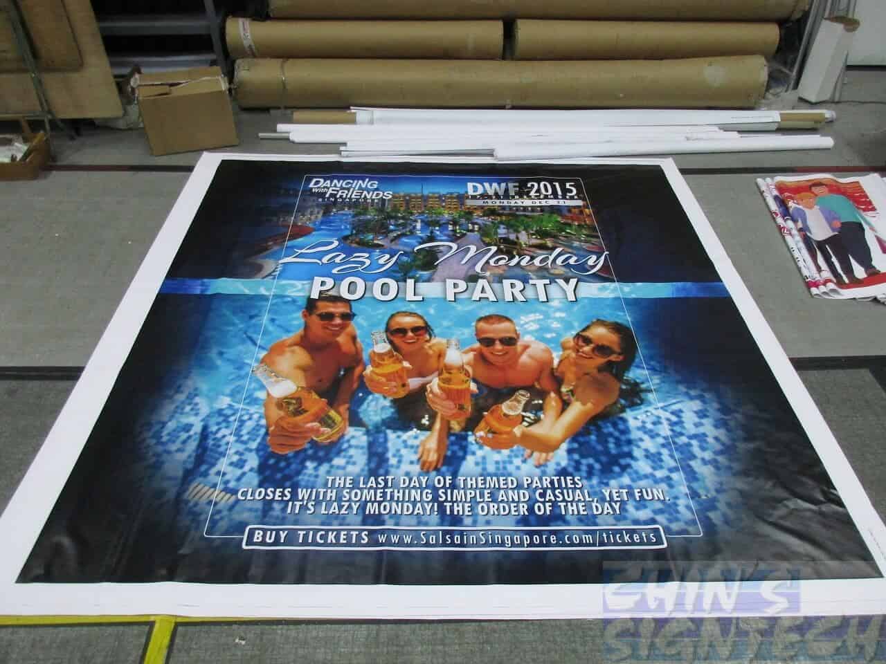 8 x 5ft PVC banner printing for dancing with friends Photo Booth backdrop -_Pool Party