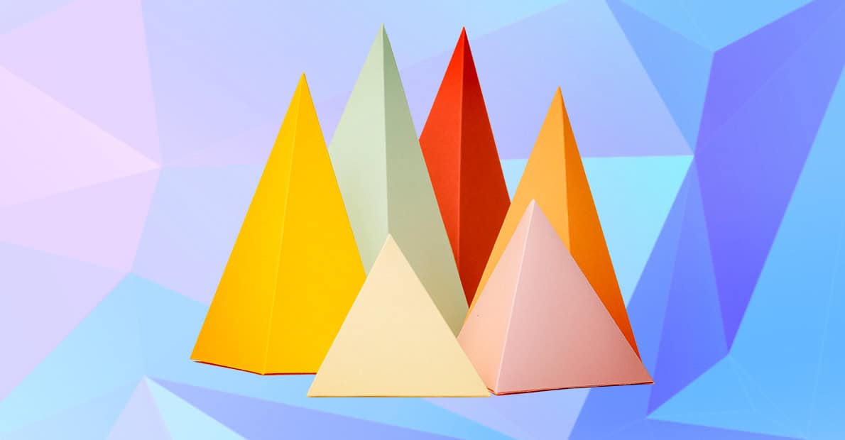 Colorful abstract geometric shapes representing strategic marketing and creativity