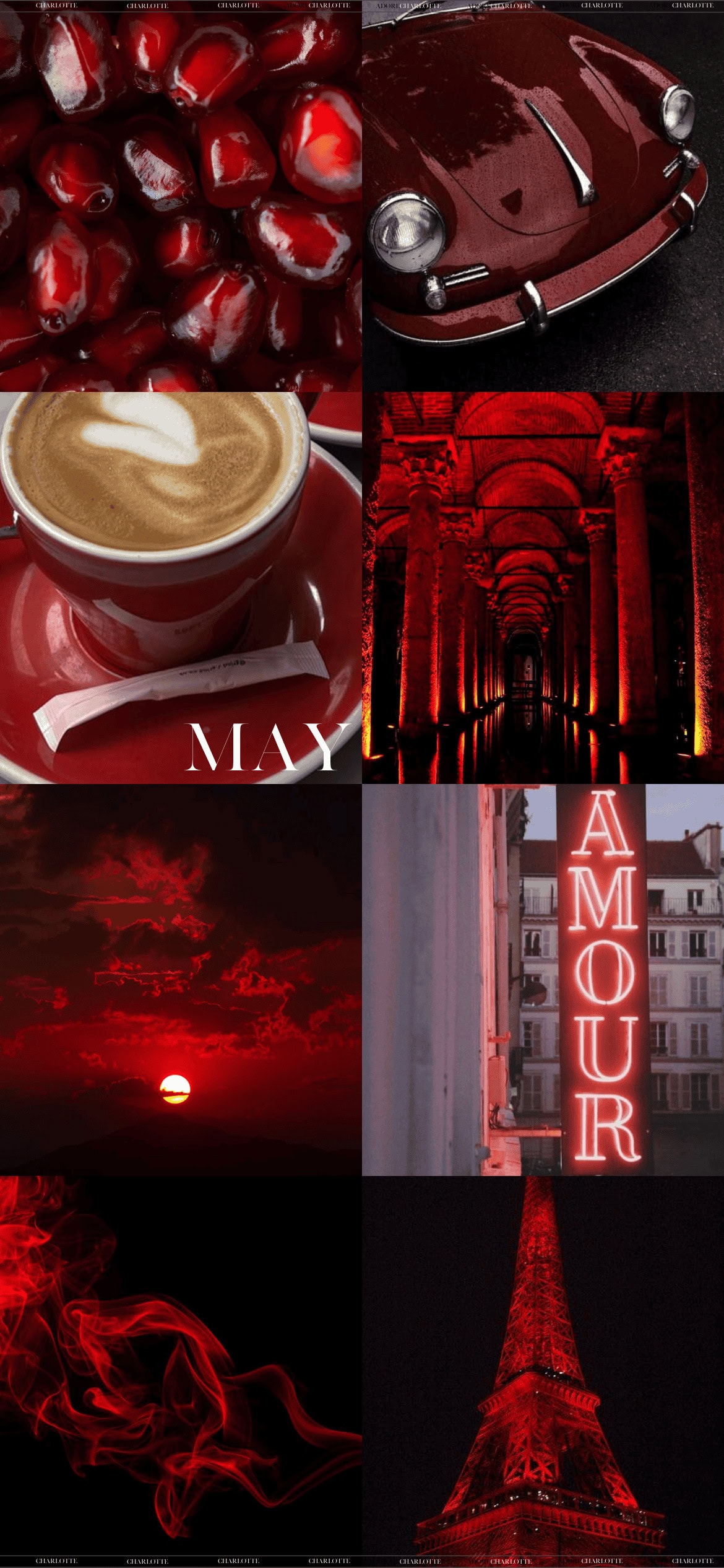 Aesthetic Deep Red May 2024 Phone Wallpaper