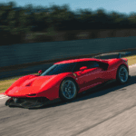 A racing car on a road