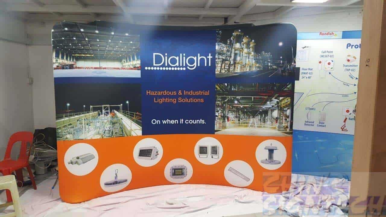 3 x 2.25m Tension Fabric Display for Dialight