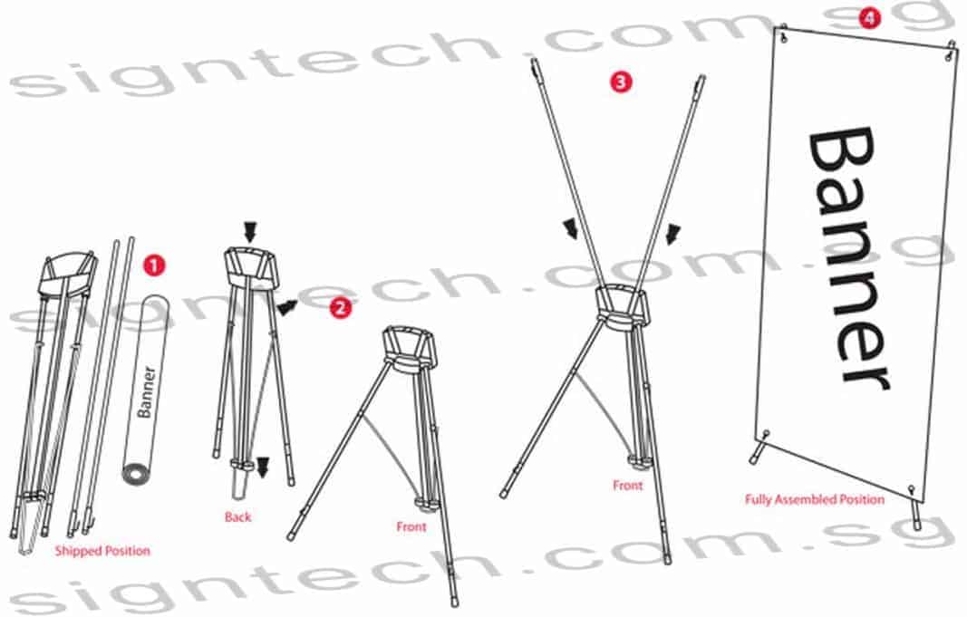 X Stand Banner installation guide