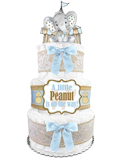 Blue Elephant Baby Shower Diaper Cake Blue Elephant Baby Shower Diaper Cake