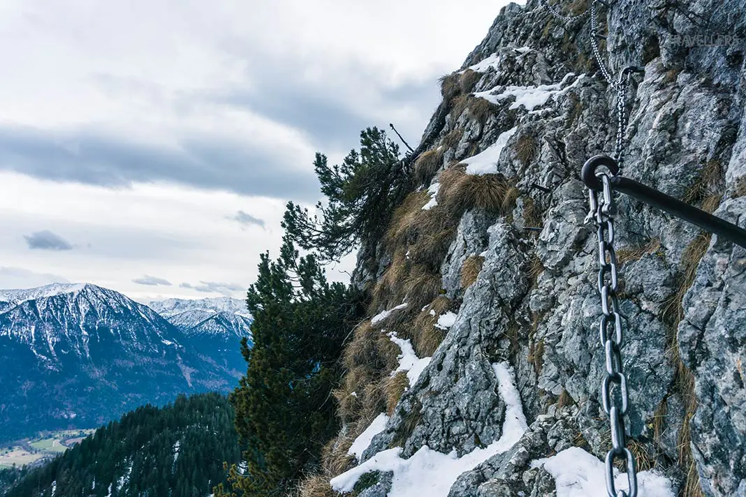 Eine Kette am Klettersteig aufs Ettaler Manndl