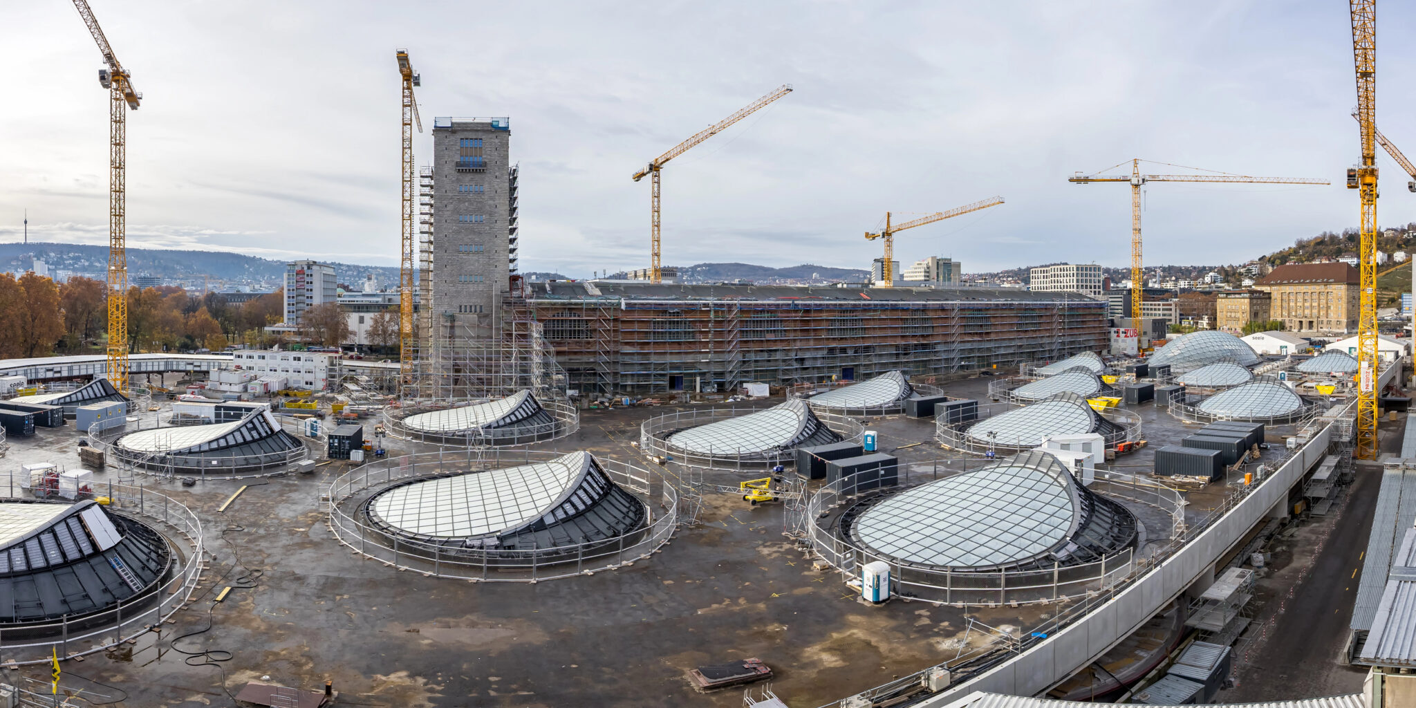 Blick auf die Baustelle von Stuttgart 21 im Jahr 2025