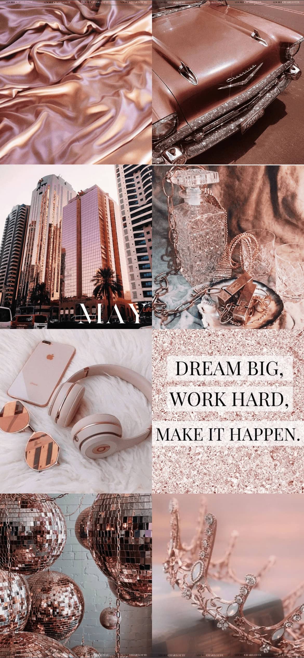 Aesthetic Rose Gold May 2024 Phone Wallpaper