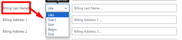 select options in billing last name field in WooCommerce