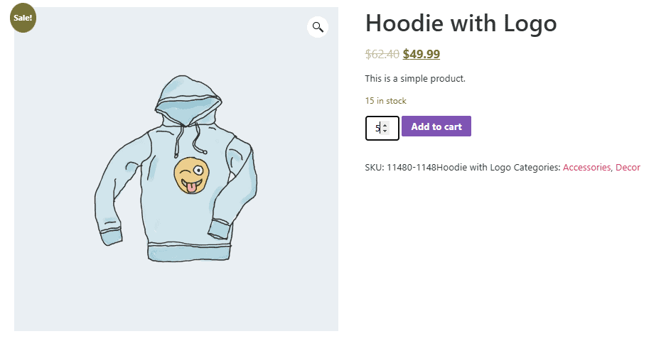 Result of limit rule on product page