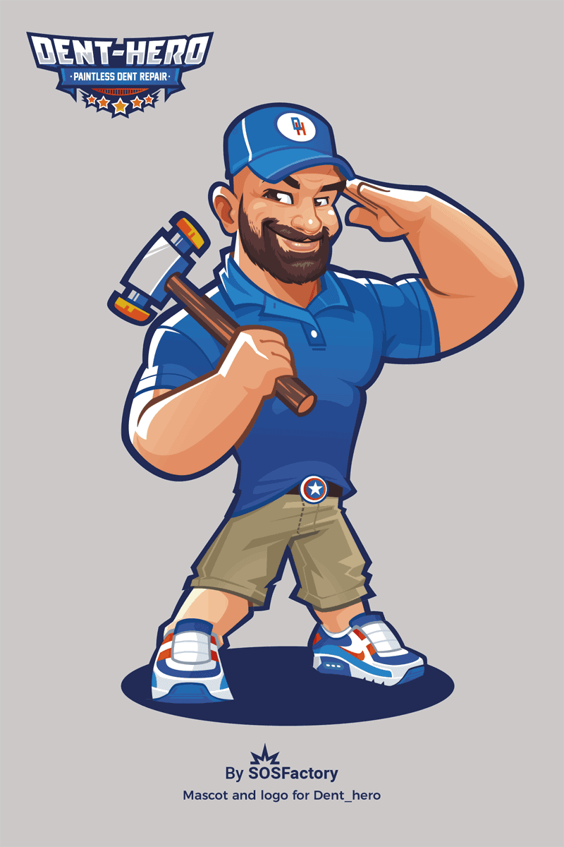 235 Den Hero Mascot design