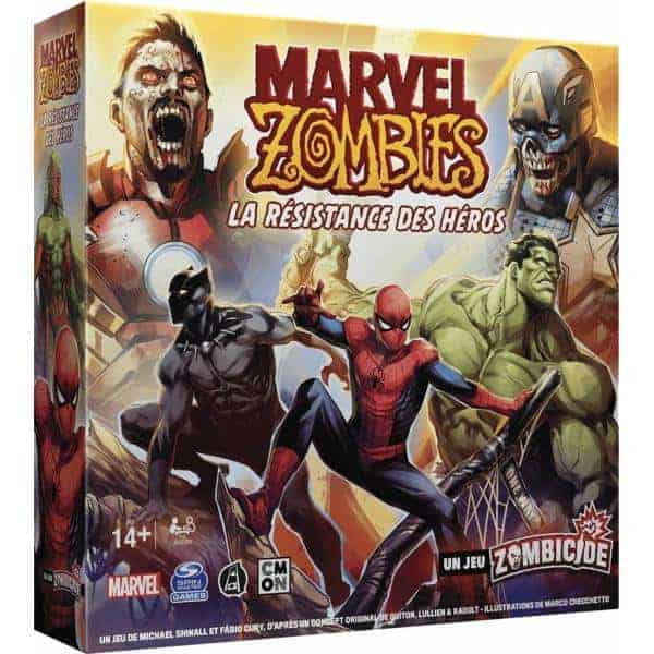 Zombie Marvel jeu de société, figurines et cartes, stratégie et coopération, pour enfants et adultes, jeu de dés, résistance des héros, univers Marvel, jeu de plateau, divertissement Marvel Zombies.