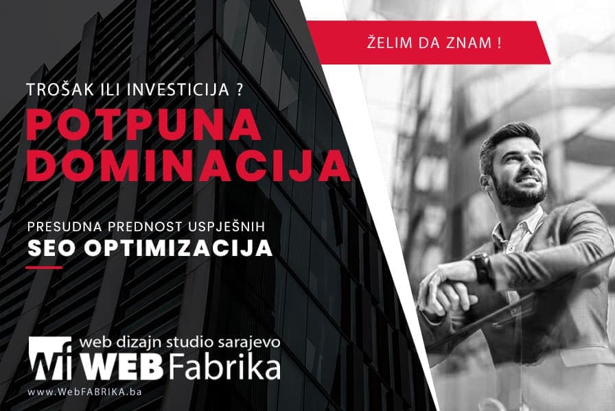 SEO optimizacija i izrada web stranica u Sarajevu.