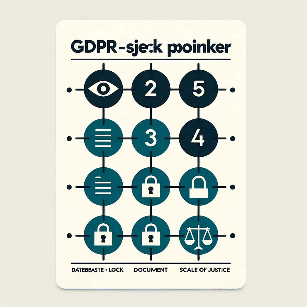GDPR for AI agenter: praktisk 7-stegs sjekkliste (2026) 1 Vertikal sjekkliste GDPR for AI agenter med fem nummererte kort