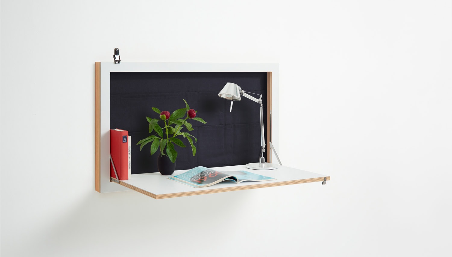 Fläpps Staatssekretär-in 100×60-1 – Weiß | Klappbarer Design Wandschreibtisch