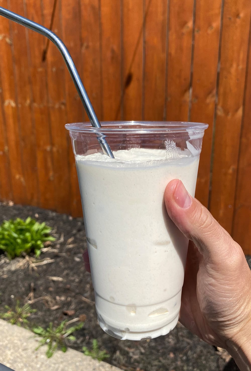 Holding protein milkshake