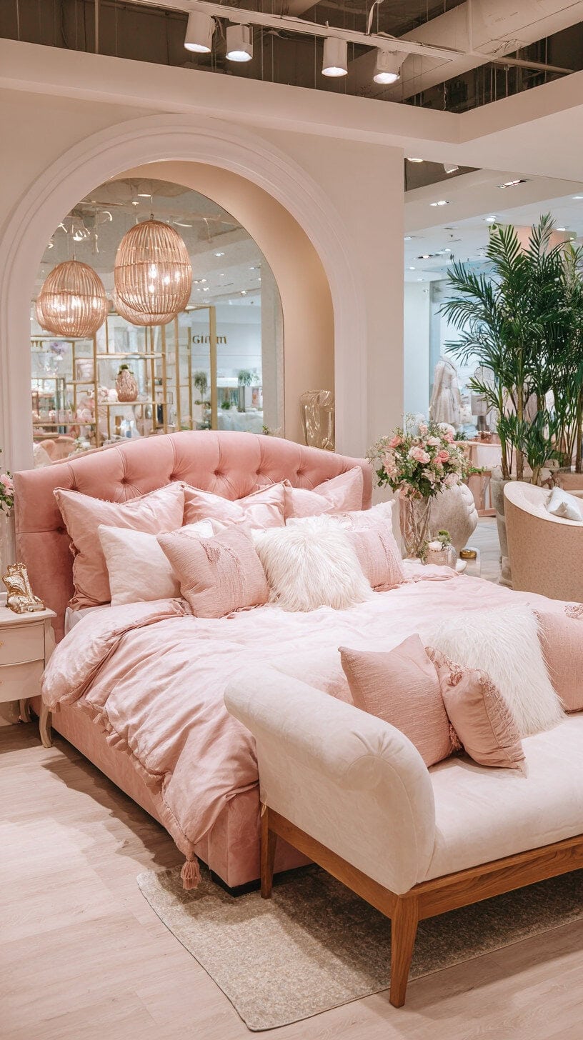 Bed in a luxury style showroom - Save Money on Bensons for Beds.