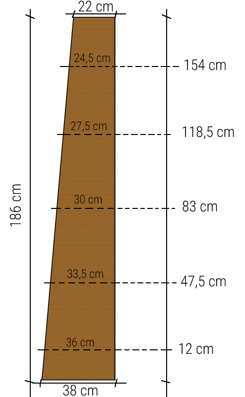 schraegregal seitenteil masse