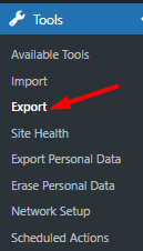WordPress default exporter