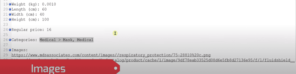 enter images code information in Excel file