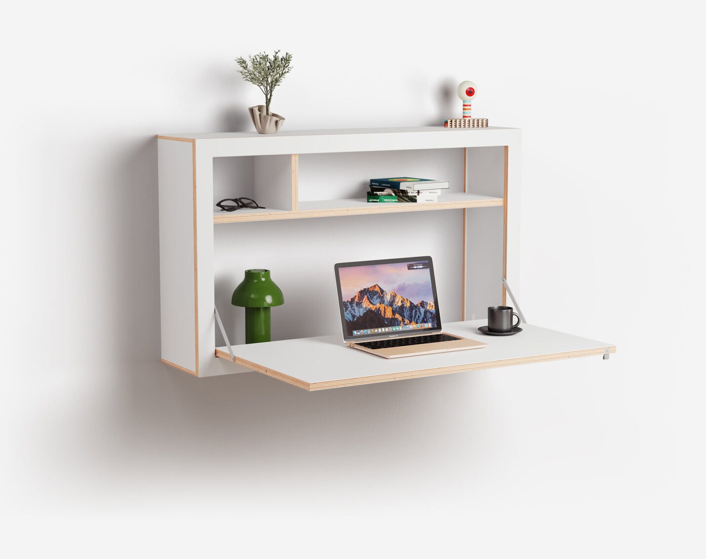 Fläpps Box Sekretär-in 80x50x20 | Klappbarer Wandschreibtisch mit viel Stauraum