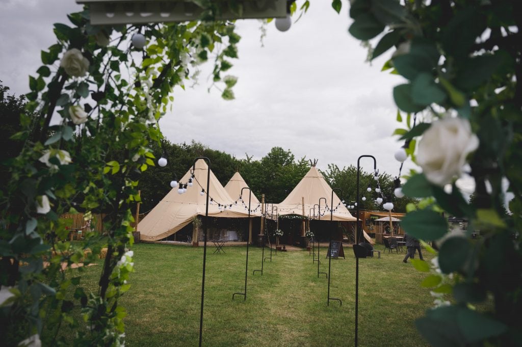 Tipis at Overgrown Acres near Nottingham